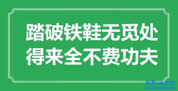 “踏破鐵鞋無(wú)覓處，得來(lái)全不費(fèi)功夫”是什么意思,出處是哪里