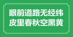 “眼前道路無經(jīng)緯，皮里春秋空黑黃”是什么意思_出處是哪里