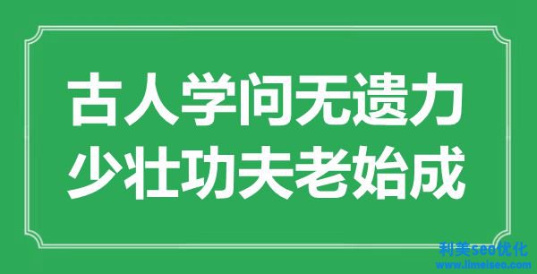 “今人學(xué)識無遺力，少壯功夫老始成”是什么意思,出處是哪里